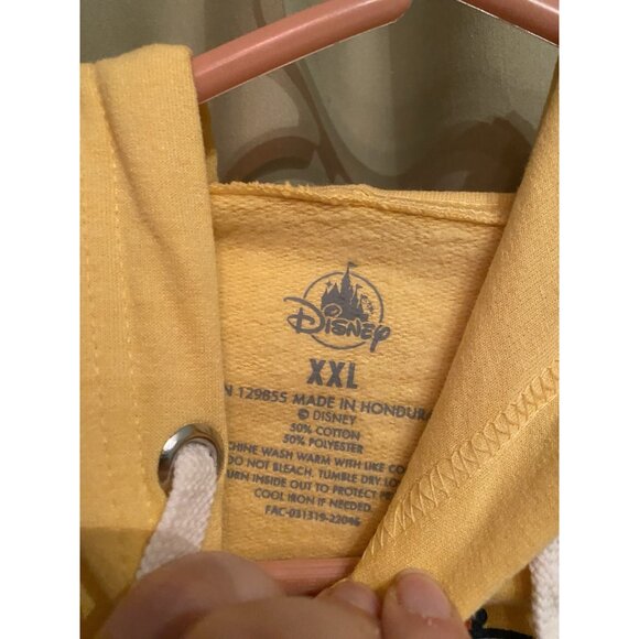 Walt Disney World Yellow Hoodie Vintage Logo Retro 70s Style Rainbow Size XXL - Picture 4 of 4